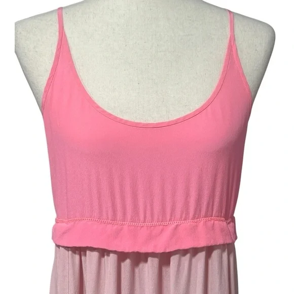 Aritzia Wilfred Pink Silk Two Tone Bisous Midi Dress Small Flowy Feminine Boho - Picture 4 of 11